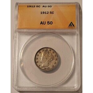 1912 Liberty Nickel AU50 ANACS
